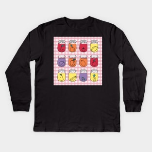 Cute hand drawn kitchen jars with fruits Kids Long Sleeve T-Shirt